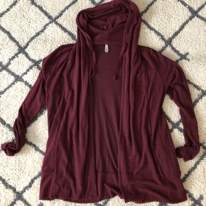Maroon cardigan